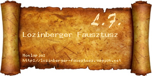 Lozinberger Fausztusz névjegykártya